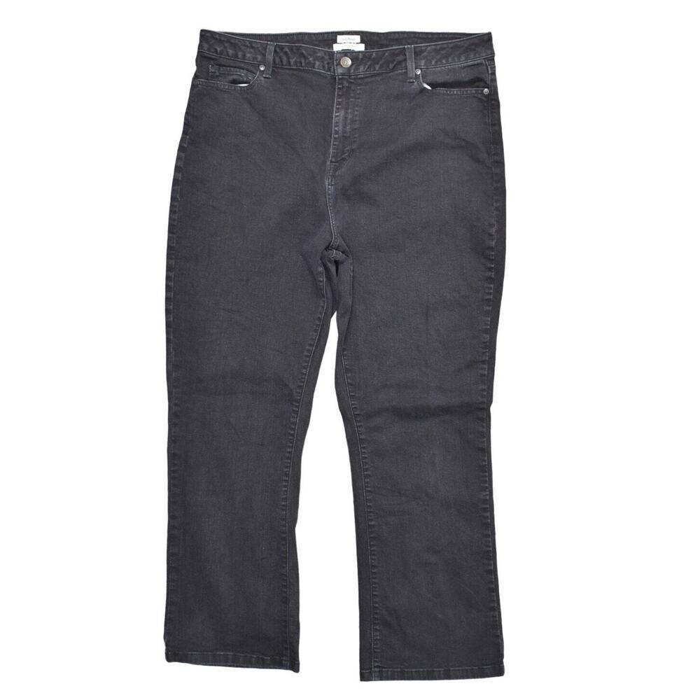 L.L. Bean Women's Ankle Crop Jeans in Charcoal Black